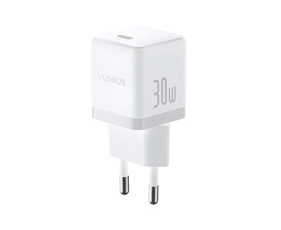 Зарядний пристрій Baseus Palm Fast Charger 1C 30W + Cable 1.0m Type-C 60W white (P10111605213-01), зображення 3 Зарядний пристрій Baseus Palm Fast Charger 1C 30W + Cable 1.0m Type-C 60W white (P10111605213-01), зображення 3
