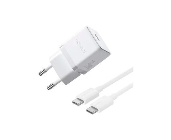 Зарядний пристрій Baseus Palm Fast Charger 1C 30W + Cable 1.0m Type-C 60W white (P10111605213-01)