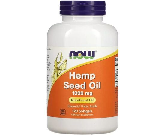 Травы Now Foods Масло семян конопли, 1000 мг, Hemp Seed Oil, 120 желатиновых капс (NOW-01799)