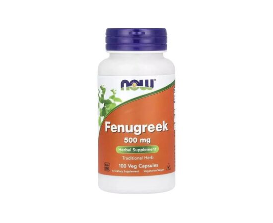 Травы Now Foods Пажитник, 500 мг, Fenugreek, 100 вегетарианских капсул (NOW-04677)