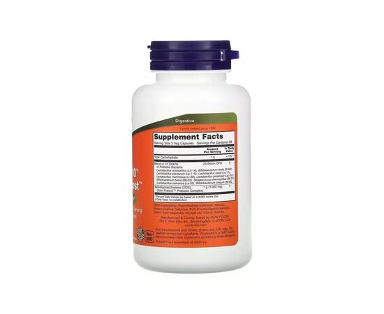 Витаминно-минеральный комплекс Now Foods Пробиотик-10, 25 млрд КОЕ, Probiotic-10 & Bifido Boost, 90 вегетарианск (NOW-02924), изображение 2 Витаминно-минеральный комплекс Now Foods Пробиотик-10, 25 млрд КОЕ, Probiotic-10 & Bifido Boost, 90 вегетарианск (NOW-02924), изображение 2