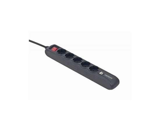 Сетевой фильтр питания EnerGenie SPG5-U2-5 Power strip with USB charger, 5 sockets, (SPG5-U2-5)