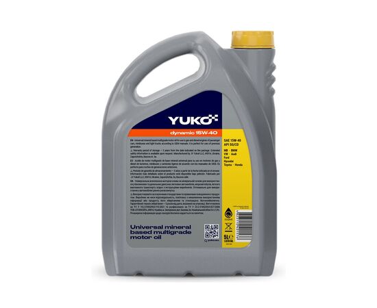 Моторное масло Yuko DYNAMIC 15W-40  5л (4823110401576), изображение 2 Моторное масло Yuko DYNAMIC 15W-40  5л (4823110401576), изображение 2