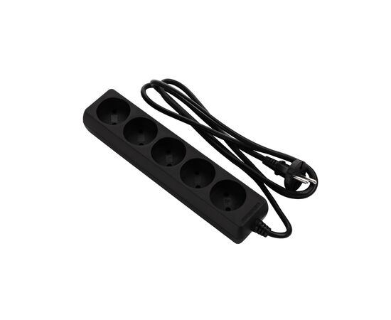 Мережевий подовжувач 2E 5XCEE7/17, 1.5м, black (2E-U0510M1.5BK_Gift)