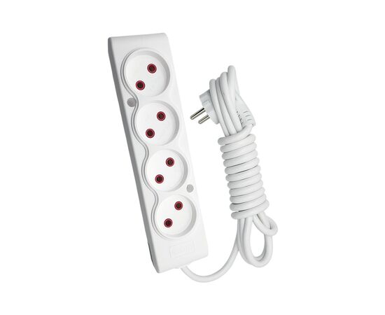 Мережевий подовжувач TECCO 5м 4 поста white (8681277841507)