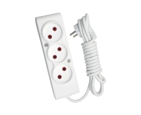 Мережевий подовжувач TECCO 3м 3 поста white (8681277842528)