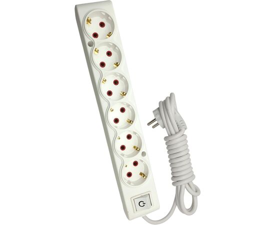 Мережевий подовжувач TECCO 3м 6 постів white (8681277842948)