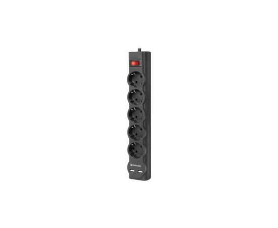 Сетевой фильтр питания Defender DFS 751, 1.8m, 5роз., 2xUSB (99751), изображение 2 Сетевой фильтр питания Defender DFS 751, 1.8m, 5роз., 2xUSB (99751), изображение 2
