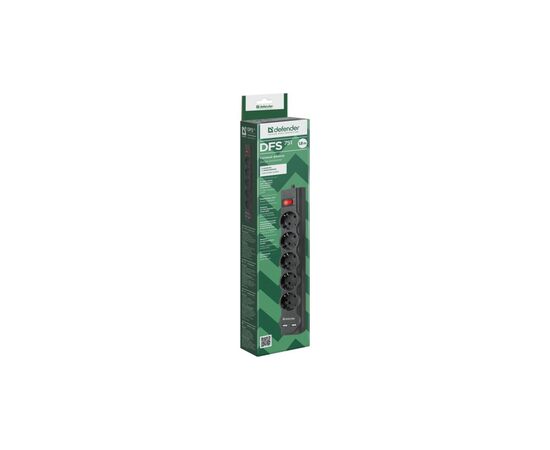 Сетевой фильтр питания Defender DFS 751, 1.8m, 5роз., 2xUSB (99751), изображение 4 Сетевой фильтр питания Defender DFS 751, 1.8m, 5роз., 2xUSB (99751), изображение 4