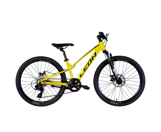 Велосипед Leon 24" JUNIOR DD рама-12" AL 2025 жовтий з чорним (OPS-LN-24-118)