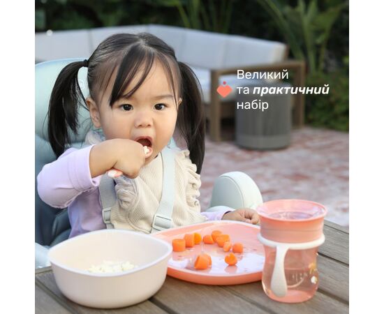 Набор детской посуды Chicco Set Pappa 12 м+ Рожевий (16201.15), изображение 6 Набор детской посуды Chicco Set Pappa 12 м+ Рожевий (16201.15), изображение 6