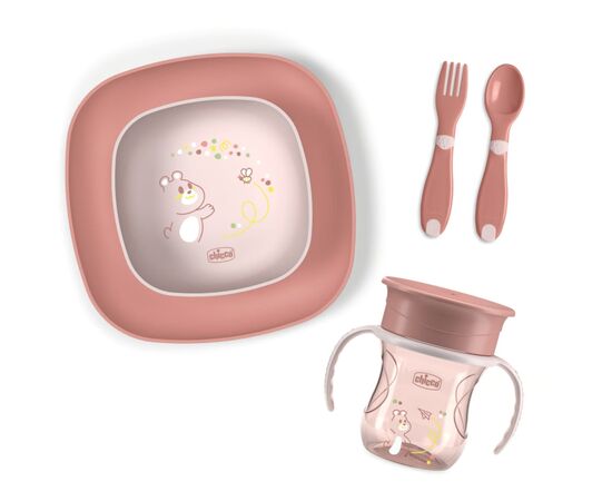 Набор детской посуды Chicco Set Pappa 12 м+ Рожевий (16201.15)