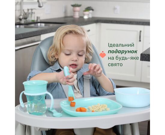 Набор детской посуды Chicco Set Pappa 12 м+ Блакитний (16201.25), изображение 7 Набор детской посуды Chicco Set Pappa 12 м+ Блакитний (16201.25), изображение 7