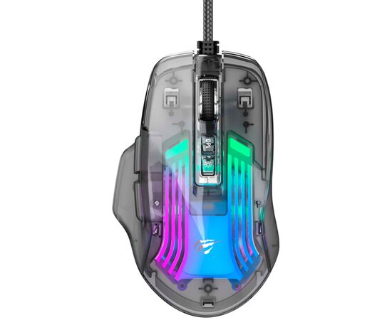 Мишка Havit HV-MS1011SE USB Transparent Black (6950676270280)
