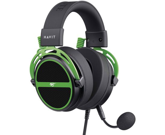 Навушники Havit HV-H2030E Black/Green (6939119067076), зображення 4 Навушники Havit HV-H2030E Black/Green (6939119067076), зображення 4