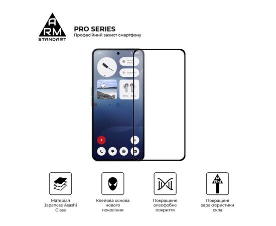 Стекло защитное Armorstandart Pro Nothing Phone (3a) / (3a) Pro Black (ARM85466), изображение 2 Стекло защитное Armorstandart Pro Nothing Phone (3a) / (3a) Pro Black (ARM85466), изображение 2
