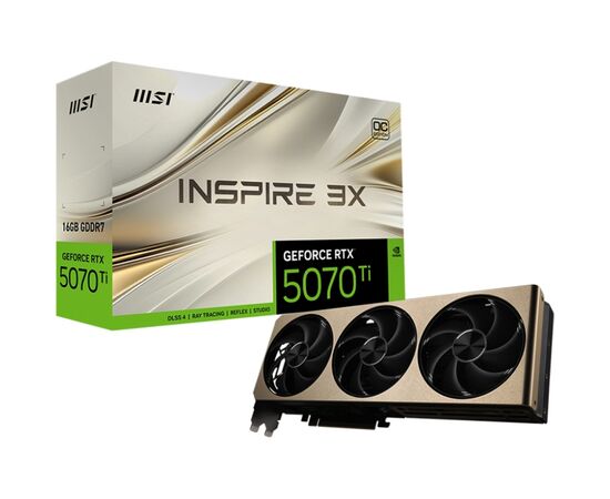 Видеокарта MSI GeForce RTX5070 Ti 16GB INSPIRE 3X OC PLUS (RTX 5070 Ti 16G INSPIRE 3X OC PLUS), изображение 7 Видеокарта MSI GeForce RTX5070 Ti 16GB INSPIRE 3X OC PLUS (RTX 5070 Ti 16G INSPIRE 3X OC PLUS), изображение 7