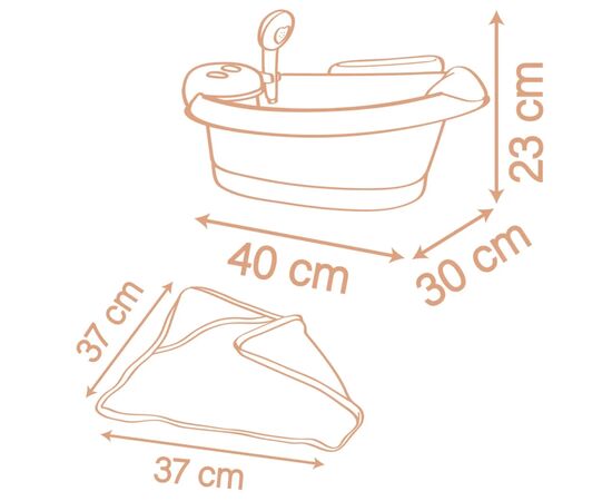 Игровой набор Smoby Ванна для пупса Беби Ньорс. Терракотовая пудра с электр. душем и подсветкой, с аксес., (7600220386), изображение 9 Игровой набор Smoby Ванна для пупса Беби Ньорс. Терракотовая пудра с электр. душем и подсветкой, с аксес., (7600220386), изображение 9