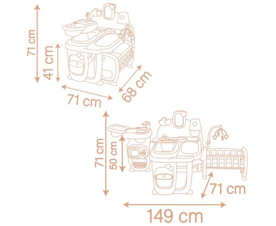 Игровой набор Smoby Большой игровой центр Беби Ньорс. Терракотовая пудра. Комната малыша, 3 зоны, 23 аксессуара (7600220394), изображение 10 Игровой набор Smoby Большой игровой центр Беби Ньорс. Терракотовая пудра. Комната малыша, 3 зоны, 23 аксессуара (7600220394), изображение 10
