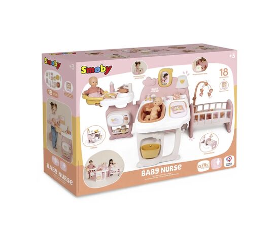 Игровой набор Smoby Большой игровой центр Беби Ньорс. Терракотовая пудра. Комната малыша, 3 зоны, 23 аксессуара (7600220394), изображение 3 Игровой набор Smoby Большой игровой центр Беби Ньорс. Терракотовая пудра. Комната малыша, 3 зоны, 23 аксессуара (7600220394), изображение 3