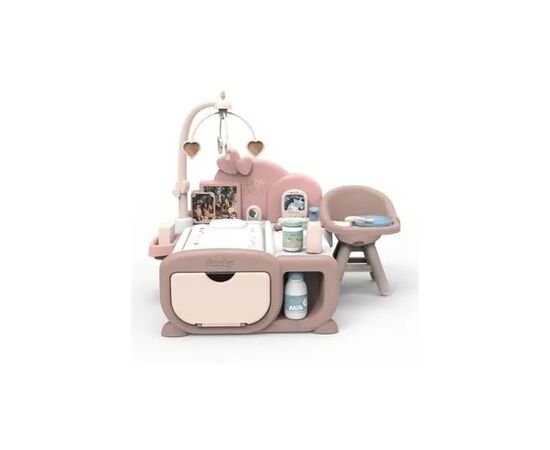 Игровой набор Smoby Игровой центр Беби Ньорс Пудра. Детская комната со звуковыми эффектами и аксессуарами (220379), изображение 2 Игровой набор Smoby Игровой центр Беби Ньорс Пудра. Детская комната со звуковыми эффектами и аксессуарами (220379), изображение 2