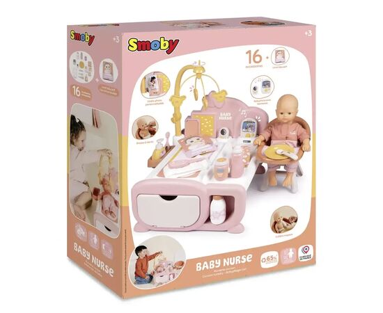 Игровой набор Smoby Игровой центр Беби Ньорс. Терракотовая пудра. Детская комната со звуковыми эффектами и аксессуар (7600220393), изображение 3 Игровой набор Smoby Игровой центр Беби Ньорс. Терракотовая пудра. Детская комната со звуковыми эффектами и аксессуар (7600220393), изображение 3