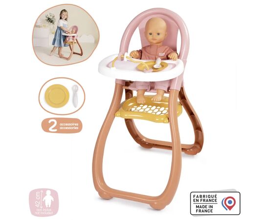 Игровой набор Smoby Стульчик Беби Ньорс. Терракотовая пудра для кормления, 2 аксес., 18 мес. (7600220388), изображение 4