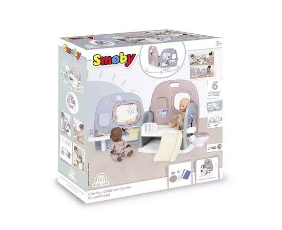 Игровой набор Smoby Беби Кер. Детский центр 5 в 1, с аксессуарами, 108 х 78 х 51 см (7600240308), изображение 3