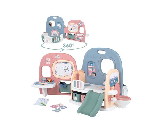 Игровой набор Smoby Детский центр 5 в 1, с аксессуарами, 107,9 х 77,9 х 51 см (240307), изображение 5 Игровой набор Smoby Детский центр 5 в 1, с аксессуарами, 107,9 х 77,9 х 51 см (240307), изображение 5