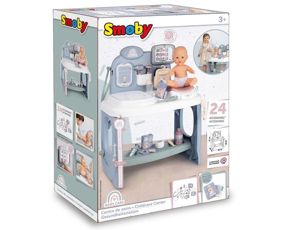 Игровой набор Smoby Игровой центр Уход за куклой, со звуковыми и световыми эффектами, с аксессуарами, 52 х 40,4 х 67 (240305), изображение 3 Игровой набор Smoby Игровой центр Уход за куклой, со звуковыми и световыми эффектами, с аксессуарами, 52 х 40,4 х 67 (240305), изображение 3