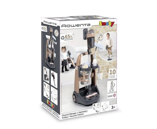 Игровой набор Smoby Тележка для уборки Ровента с ручным пылесосом и аксессуарами (7600330326), изображение 3 Игровой набор Smoby Тележка для уборки Ровента с ручным пылесосом и аксессуарами (7600330326), изображение 3