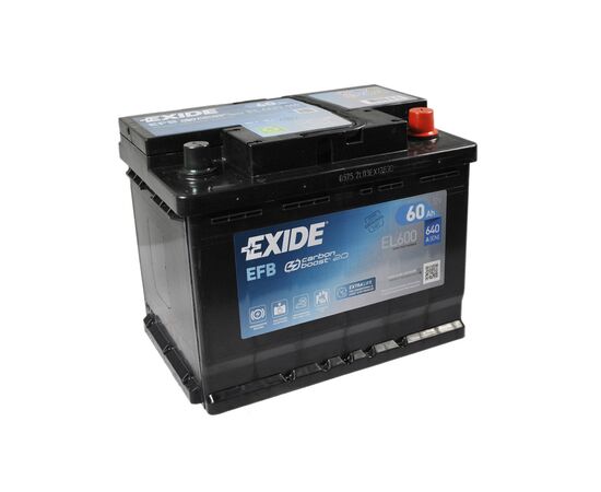 Аккумулятор автомобильный EXIDE START-STOP EFB 60A (EL600), изображение 2 Аккумулятор автомобильный EXIDE START-STOP EFB 60A (EL600), изображение 2