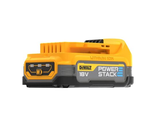 Аккумулятор к электроинструменту DeWALT 18 В XR Li-lon PowerStack 1.7 Ah, 0.36 кг (DCBP034), изображение 3 Аккумулятор к электроинструменту DeWALT 18 В XR Li-lon PowerStack 1.7 Ah, 0.36 кг (DCBP034), изображение 3
