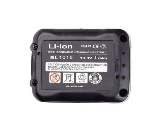 Аккумулятор к электроинструменту PowerPlant для MAKITA 10.8V 3.0Ah Li-ion (BL1015B) (TB920945), изображение 3 Аккумулятор к электроинструменту PowerPlant для MAKITA 10.8V 3.0Ah Li-ion (BL1015B) (TB920945), изображение 3