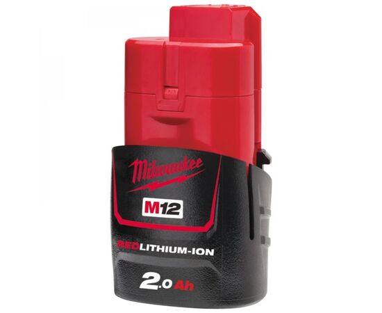 Аккумулятор к электроинструменту Milwaukee Li-Ion M12 B2, 2Ah (4932430064), изображение 2 Аккумулятор к электроинструменту Milwaukee Li-Ion M12 B2, 2Ah (4932430064), изображение 2