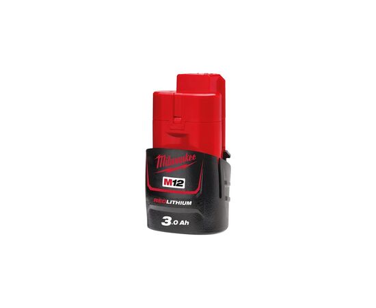 Аккумулятор к электроинструменту Milwaukee Li-Ion, M12 B3, 3Ah (4932451388), изображение 2 Аккумулятор к электроинструменту Milwaukee Li-Ion, M12 B3, 3Ah (4932451388), изображение 2