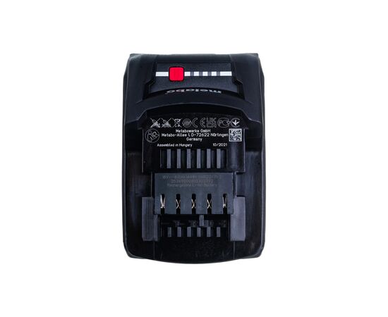Аккумулятор к электроинструменту Metabo LIHD 18V, 8Ah, 0.98кг (625369000), изображение 5 Аккумулятор к электроинструменту Metabo LIHD 18V, 8Ah, 0.98кг (625369000), изображение 5