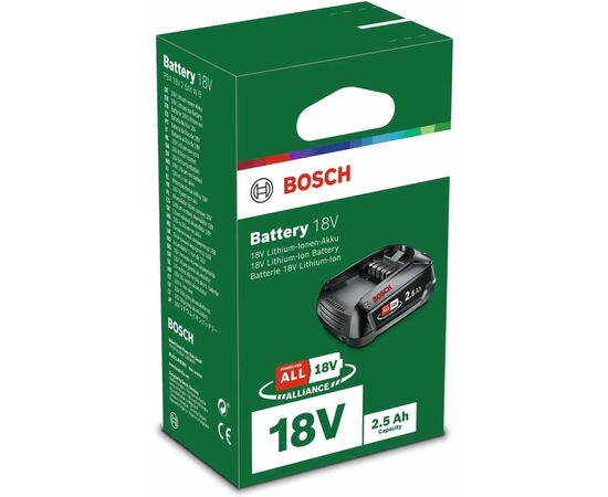 Акумулятор до електроінструменту Bosch PBA, 18V, 2.5Ah, 0.3кг (1.600.A00.5B0), зображення 3 Акумулятор до електроінструменту Bosch PBA, 18V, 2.5Ah, 0.3кг (1.600.A00.5B0), зображення 3