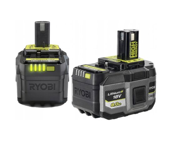 Аккумулятор к электроинструменту Ryobi ONE+ RB1880T High Energy Lithium+, 18V, 8Ah, 1.3кг (5133006264), изображение 5 Аккумулятор к электроинструменту Ryobi ONE+ RB1880T High Energy Lithium+, 18V, 8Ah, 1.3кг (5133006264), изображение 5