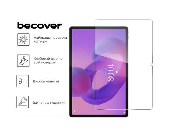 Стекло защитное BeCover Lenovo Idea Tab/K11 (2nd Gen) TB336/Xiaoxin Pad (2025) 11" (713678), изображение 2 Стекло защитное BeCover Lenovo Idea Tab/K11 (2nd Gen) TB336/Xiaoxin Pad (2025) 11" (713678), изображение 2
