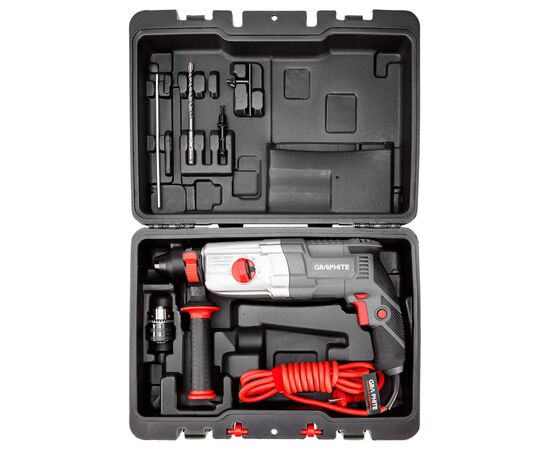 Перфоратор Graphite SDS-plus, 800Вт, 2.8Дж, кейс 3.28кг (58G538), изображение 12 Перфоратор Graphite SDS-plus, 800Вт, 2.8Дж, кейс 3.28кг (58G538), изображение 12