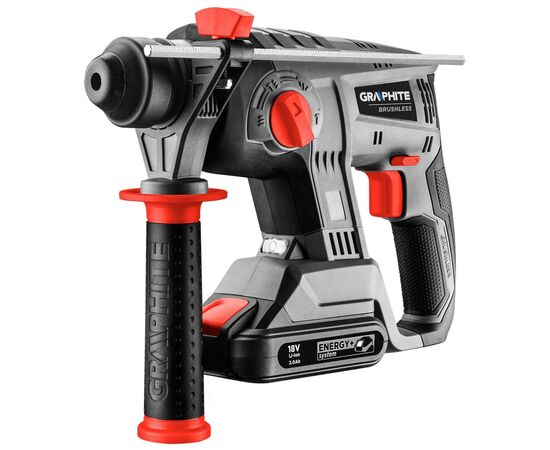 Перфоратор Graphite Energy+ SDS-plus, 18V, 2.2Дж, 2.26кг (без АКБ и ЗУ) (58G027), изображение 5 Перфоратор Graphite Energy+ SDS-plus, 18V, 2.2Дж, 2.26кг (без АКБ и ЗУ) (58G027), изображение 5