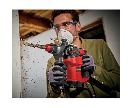 Перфоратор Einhell TC-RH 28 3F, 950 Вт, SDS+, бочковый, 3.5 Дж, 990 об/мин, кейс (4258002), изображение 12 Перфоратор Einhell TC-RH 28 3F, 950 Вт, SDS+, бочковый, 3.5 Дж, 990 об/мин, кейс (4258002), изображение 12