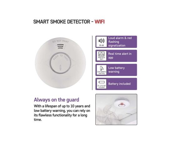 Датчик дыма EMOS P56500S ZigBee (P56500S), изображение 10 Датчик дыма EMOS P56500S ZigBee (P56500S), изображение 10