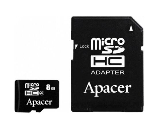 Карта пам'яті Apacer 8GB microSDHC Class4 w/ 1 Adapter RP (AP8GMCSH4-R)