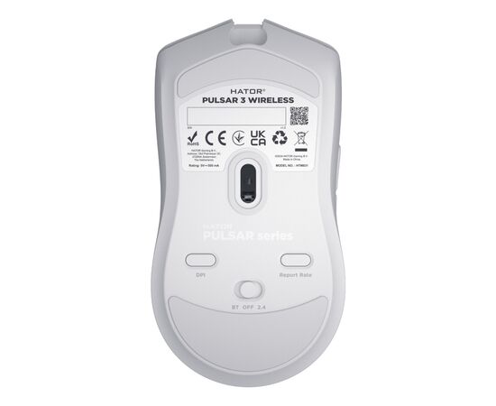 Мышка Hator Pulsar 3 Wireless White (HTM631), изображение 5 Мышка Hator Pulsar 3 Wireless White (HTM631), изображение 5