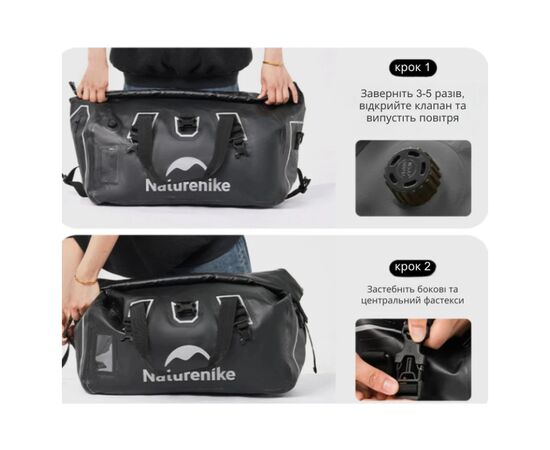 Сумка дорожная Naturehike Водонепроникна CNK2450XB015, 90 л, чорна (6975641883753), изображение 3 Сумка дорожная Naturehike Водонепроникна CNK2450XB015, 90 л, чорна (6975641883753), изображение 3