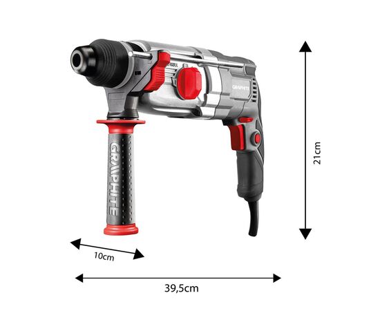 Перфоратор Graphite SDS-plus, 900Вт, 3.4Дж, кейс 6.1кг (58G539), изображение 11 Перфоратор Graphite SDS-plus, 900Вт, 3.4Дж, кейс 6.1кг (58G539), изображение 11