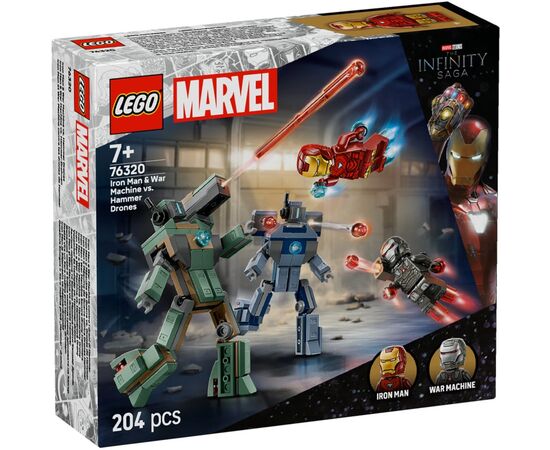 Конструктор LEGO Super Heroes Железный человек и Боевая Машина против Хаммер Дронов (76320)