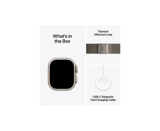 Смарт-годинник Apple Watch Ultra 2 2024 GPS + Cellular 49mm Natural Titanium Case with Natural Titanium Milanese Loop (MX5R3UL/A), зображення 9 Смарт-годинник Apple Watch Ultra 2 2024 GPS + Cellular 49mm Natural Titanium Case with Natural Titanium Milanese Loop (MX5R3UL/A), зображення 9